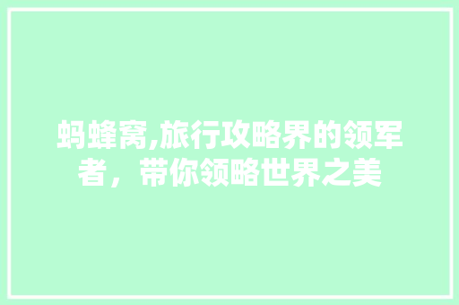 蚂蜂窝,旅行攻略界的领军者，带你领略世界之美