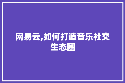网易云,如何打造音乐社交生态圈