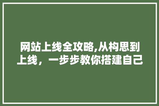 网站上线全攻略,从构思到上线，一步步教你搭建自己的网络平台