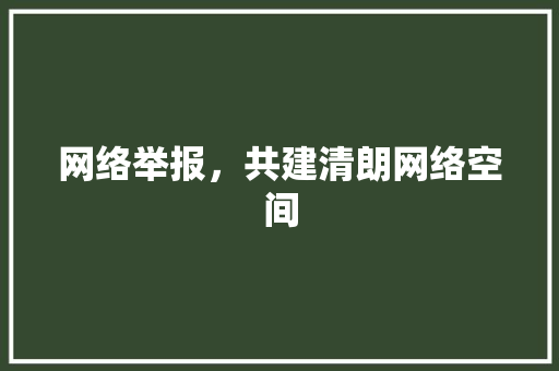 网络举报，共建清朗网络空间