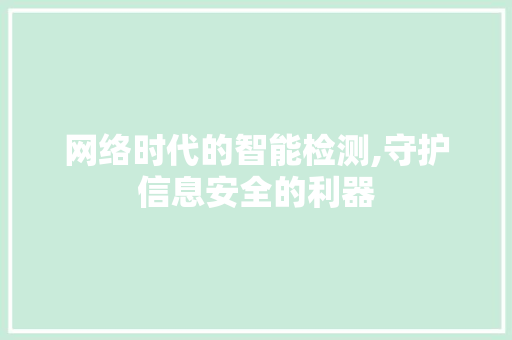 网络时代的智能检测,守护信息安全的利器