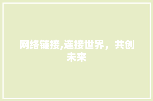 网络链接,连接世界，共创未来