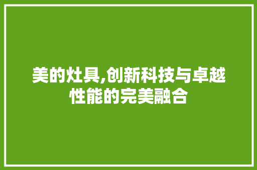 美的灶具,创新科技与卓越性能的完美融合