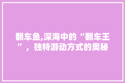 翻车鱼,深海中的“翻车王”，独特游动方式的奥秘