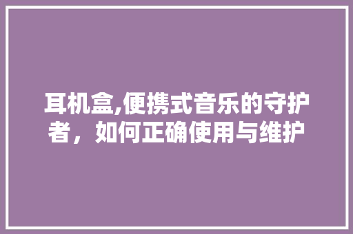 耳机盒,便携式音乐的守护者，如何正确使用与维护