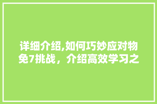 详细介绍,如何巧妙应对物免7挑战，介绍高效学习之路