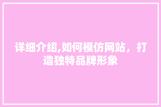 详细介绍,如何模仿网站，打造独特品牌形象