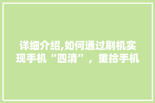 详细介绍,如何通过刷机实现手机“四清”，重拾手机最佳状态