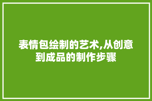 表情包绘制的艺术,从创意到成品的制作步骤