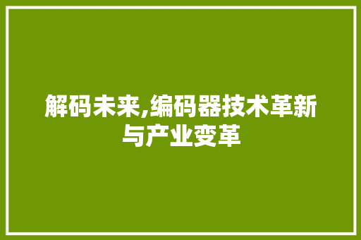 解码未来,编码器技术革新与产业变革 WordPress教程