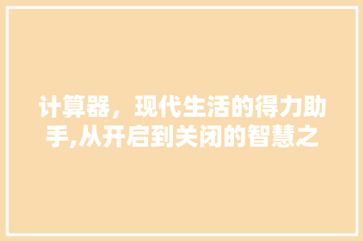 计算器，现代生活的得力助手,从开启到关闭的智慧之旅