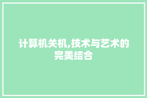 计算机关机,技术与艺术的完美结合