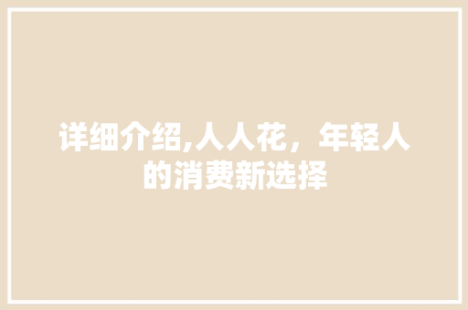 详细介绍,人人花，年轻人的消费新选择