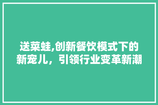 送菜蛙,创新餐饮模式下的新宠儿，引领行业变革新潮流
