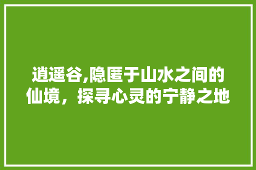 逍遥谷,隐匿于山水之间的仙境，探寻心灵的宁静之地