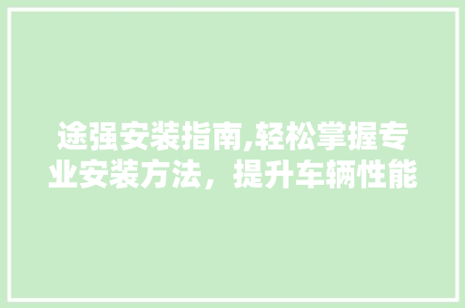 途强安装指南,轻松掌握专业安装方法，提升车辆性能