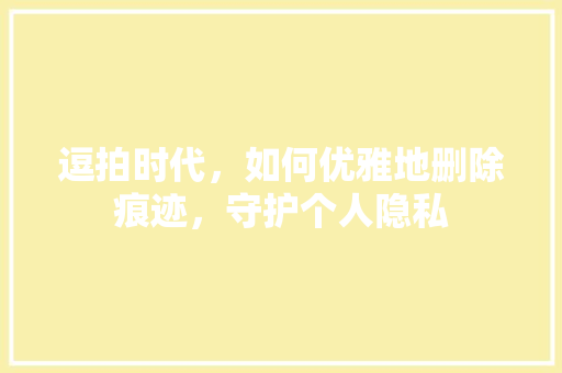 逗拍时代，如何优雅地删除痕迹，守护个人隐私 WordPress教程