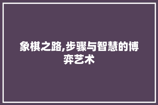 象棋之路,步骤与智慧的博弈艺术 WordPress教程