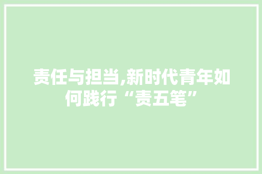 责任与担当,新时代青年如何践行“责五笔”