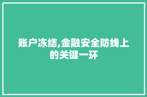 账户冻结,金融安全防线上的关键一环