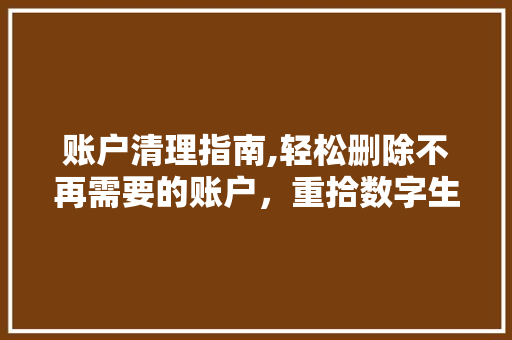 账户清理指南,轻松删除不再需要的账户，重拾数字生活新秩序