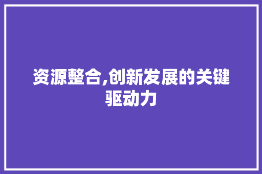 资源整合,创新发展的关键驱动力 友链在线