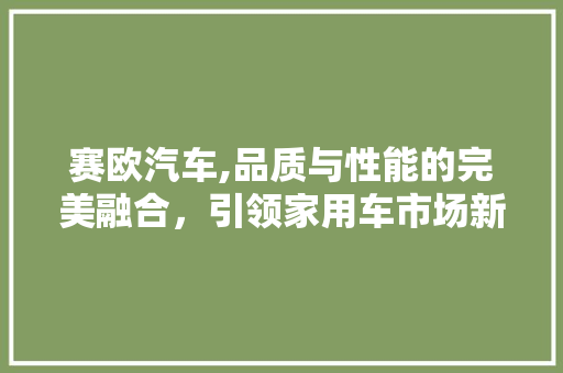 赛欧汽车,品质与性能的完美融合，引领家用车市场新潮流