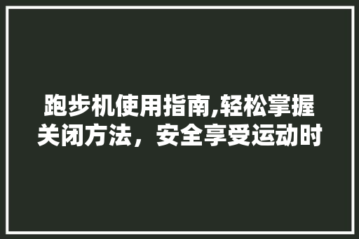 跑步机使用指南,轻松掌握关闭方法，安全享受运动时光 建站教程
