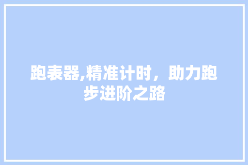 跑表器,精准计时，助力跑步进阶之路