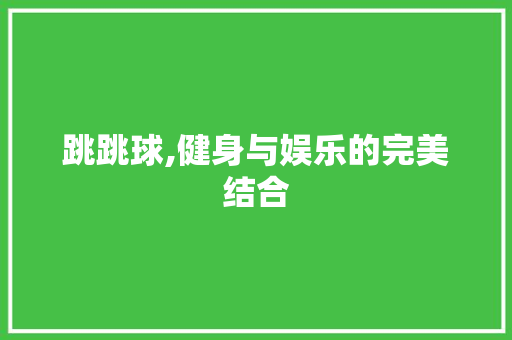 跳跳球,健身与娱乐的完美结合 WordPress教程