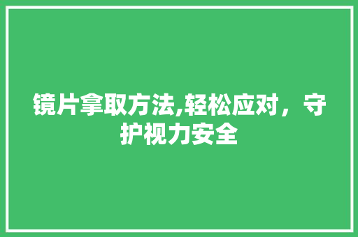 镜片拿取方法,轻松应对，守护视力安全