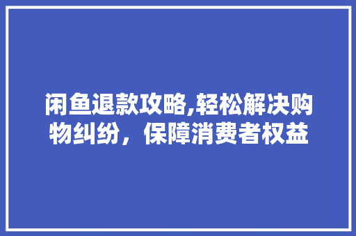 闲鱼退款攻略,轻松解决购物纠纷，保障消费者权益 建站教程
