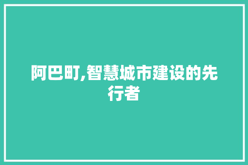 阿巴町,智慧城市建设的先行者 WordPress教程