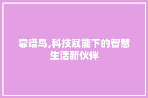 靠谱鸟,科技赋能下的智慧生活新伙伴