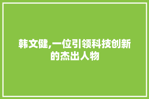 韩文健,一位引领科技创新的杰出人物 Web前端