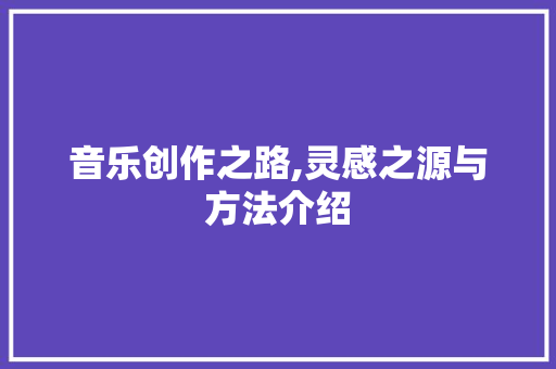 音乐创作之路,灵感之源与方法介绍