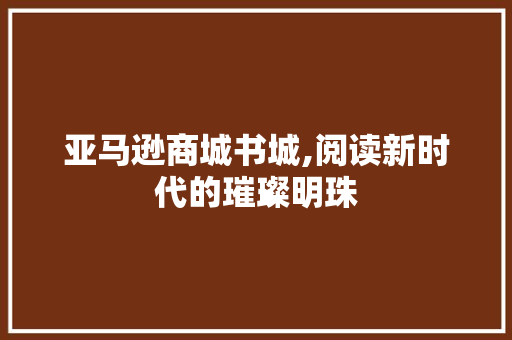 亚马逊商城书城,阅读新时代的璀璨明珠
