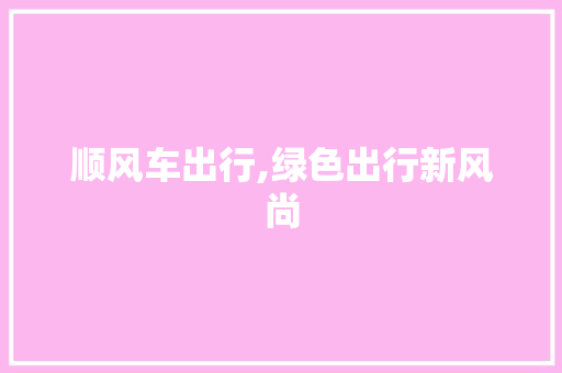 顺风车出行,绿色出行新风尚