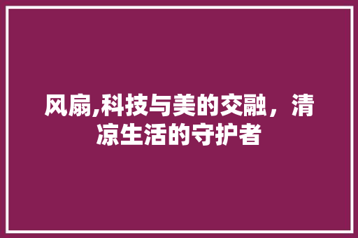 风扇,科技与美的交融，清凉生活的守护者