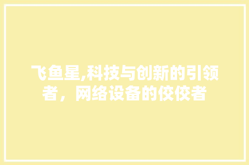 飞鱼星,科技与创新的引领者，网络设备的佼佼者