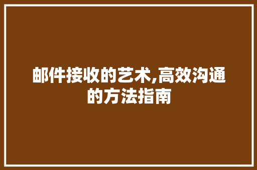 邮件接收的艺术,高效沟通的方法指南