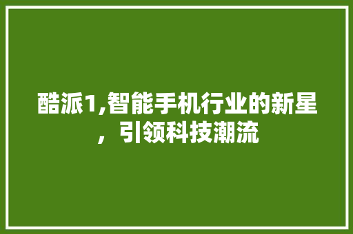 酷派1,智能手机行业的新星，引领科技潮流