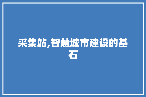 采集站,智慧城市建设的基石