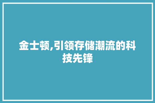 金士顿,引领存储潮流的科技先锋
