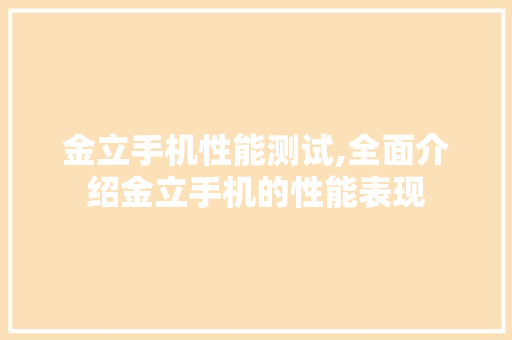 金立手机性能测试,全面介绍金立手机的性能表现