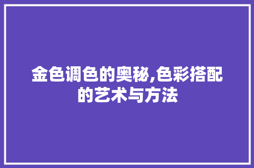 金色调色的奥秘,色彩搭配的艺术与方法