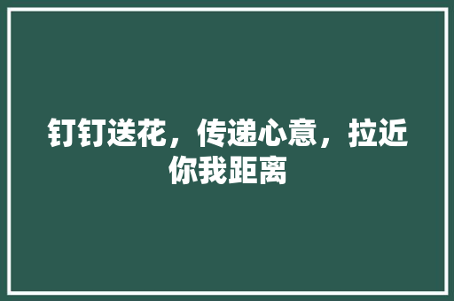 钉钉送花，传递心意，拉近你我距离
