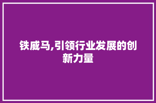 铁威马,引领行业发展的创新力量