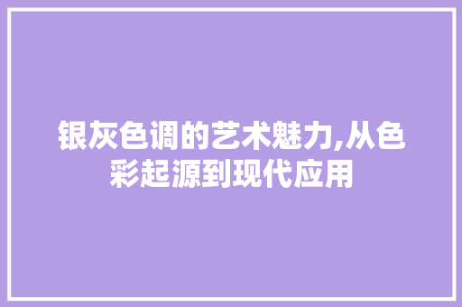 银灰色调的艺术魅力,从色彩起源到现代应用