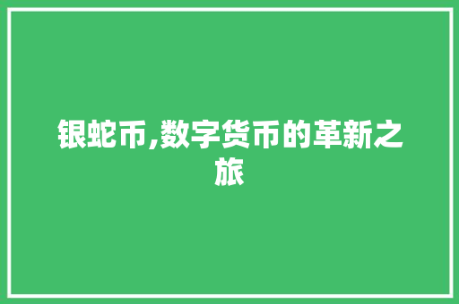 银蛇币,数字货币的革新之旅 WordPress教程